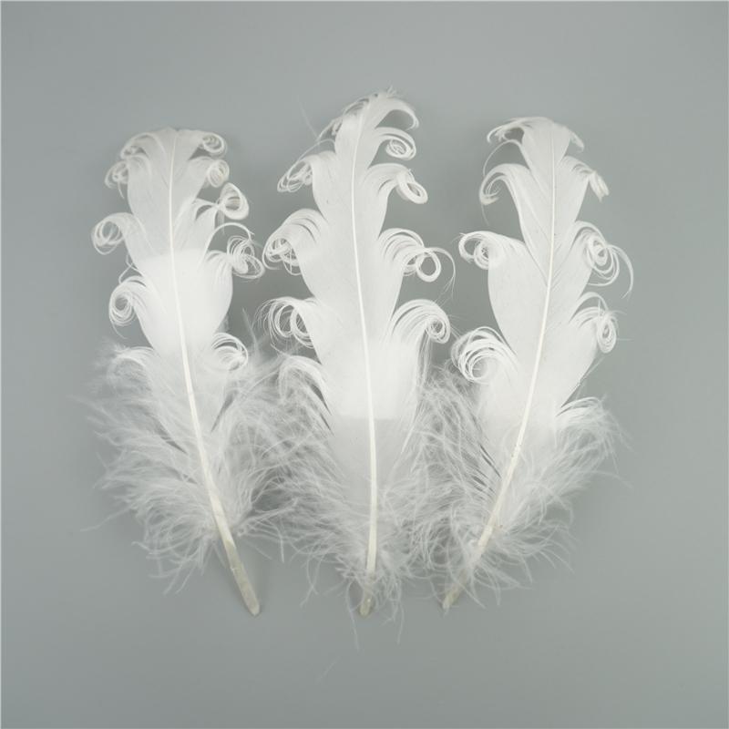 20Pcs Colored Spiral Goose Feathers for Crafts 12-18cm Dream Catcher Feather Artificial Decoration DIY Wedding Party Accessories