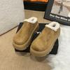 Large Size Fluffy Slippers for Women's Outer Wear 2025 Autumn and Winter New Velvet Casual Warm Thick-soled Bag Head Half Slippers