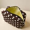 Polka Dots Cosmetic Bag Waterproof Zipper Compact Foldable Portable Makeup Pouch for Travel Daily Storage