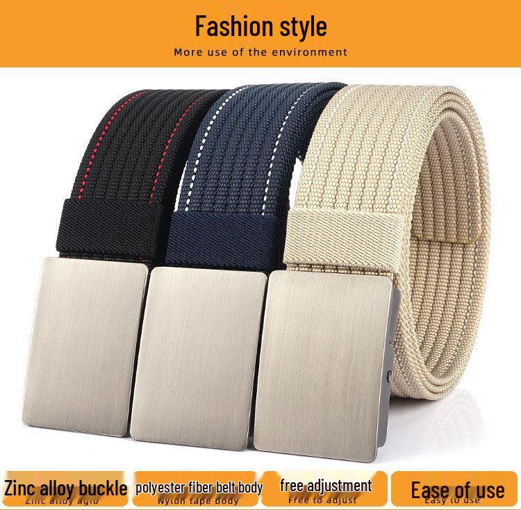 Men's Versatile Canvas Belt - Quick-Drying, Breathable Nylon, Ideal for Casual and Jeans Styles