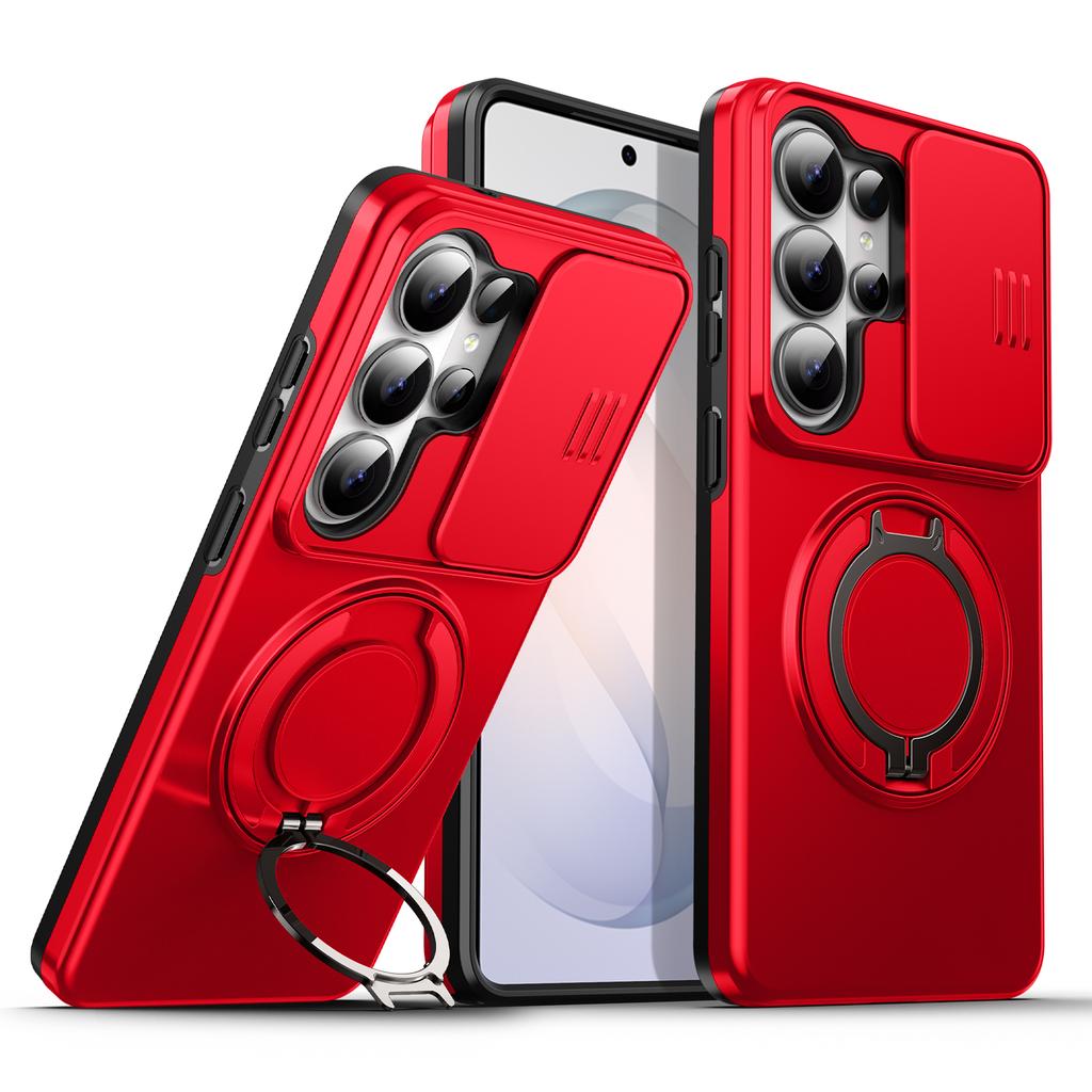 Armor Magnetic Bracket Case for Samsung Galaxy A55 A56 A57 A37 A36 A35 A27 A26 A17 A16 A07 A06 Slide Camera Protector Back Cover