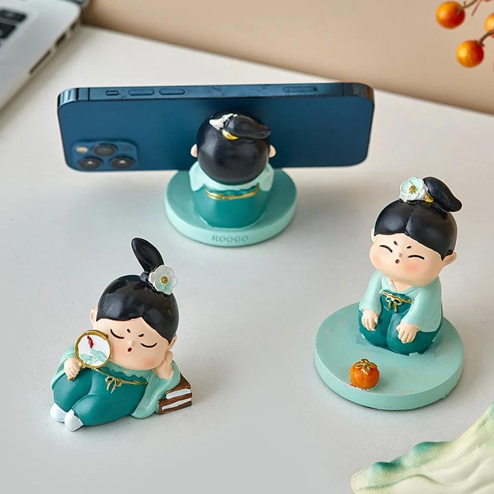 Individualistische Heimdekoration Kreativer Mädchen-Handyhalter Neoklassisches Tischornament Autozubehör Kunstharzhandwerk Geschenk