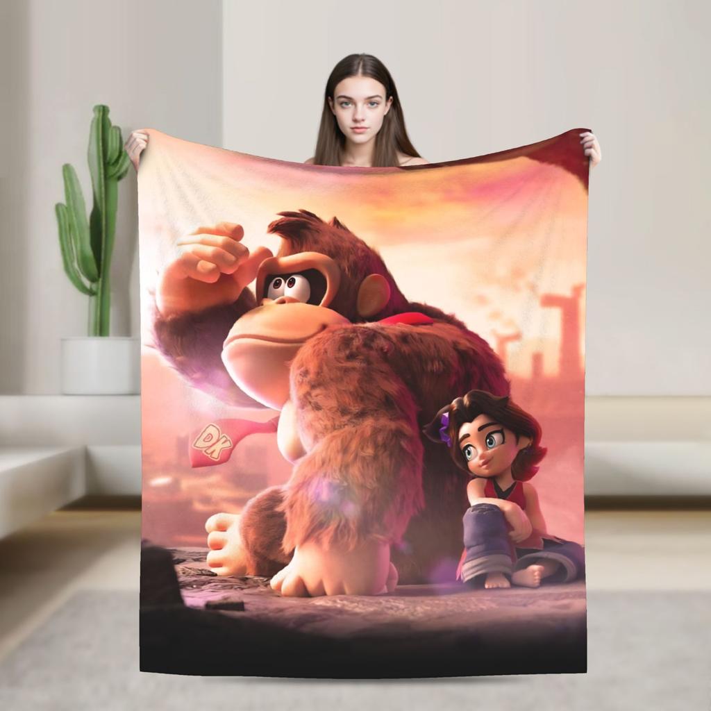 Donkey Kong Spiel Decken Flanell Super Warme Überwurfdecke für Bettdecke Sommer