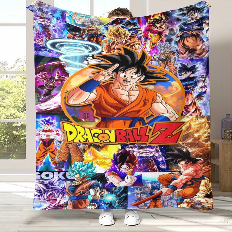 Anime D-Dragon Ball Game Cartoon Flannel Blanket,Ultra Soft Warm Plush Throw for Home Bedroom Bed Sofa Cover Office Camping
