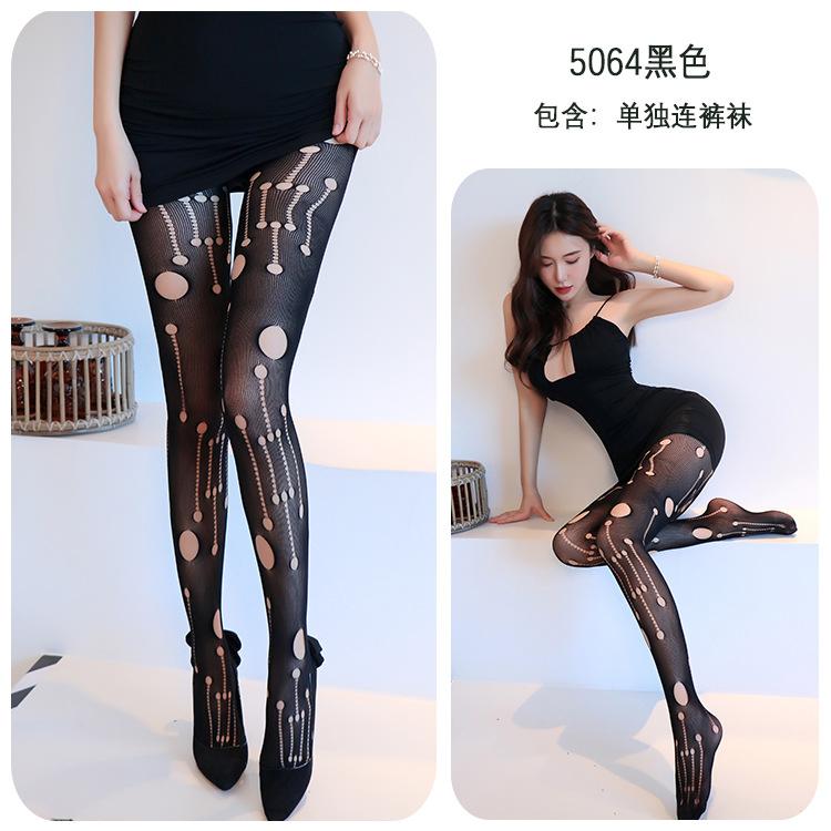 

Сексуальные чулки жаккардовые сетчатые брюки сексуальные полые соблазнительные носки рыболовная сеть нижние колготки большой размер Hardcover (80-70 kg) чёрный