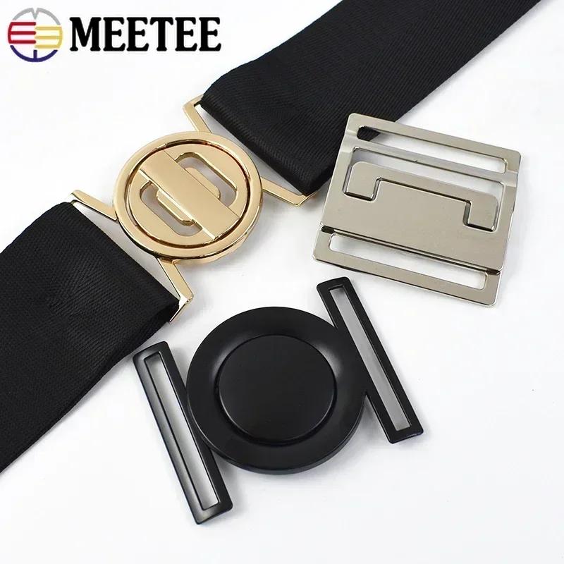 1/2/4/5Pcs Meetee 50mm Metal Belt Buckles Decor Button for Windbreaker Coat Down Jacket Sewing Clasp Buttons Clothes Accessory