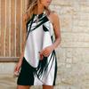 Women Summer Fashion Casual Sexy Printing Sleeveless Loose  Dress