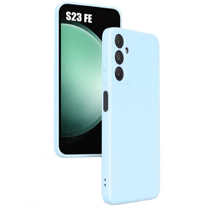 Coque Silicone - Booling - pour Samsung Galaxy S23 FE - Ultra Slim - Anti-Rayures - Bleu Ciel