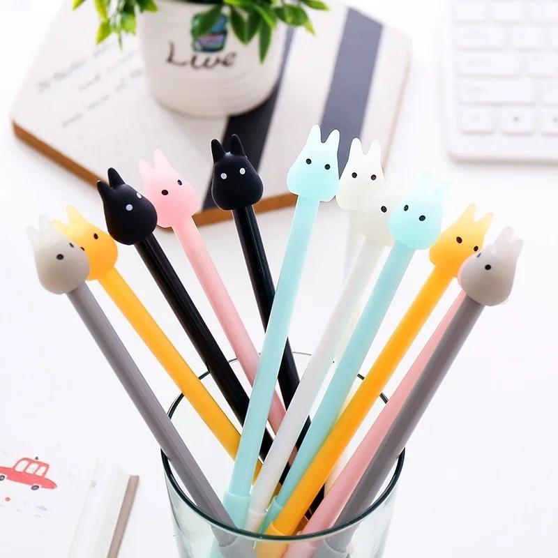 4Pcs/Set 0.38mm Cartoon Kawaii Chinchilla Plastic Gel Pen Cute Candy Color Pens for Kids Gift School Supplies