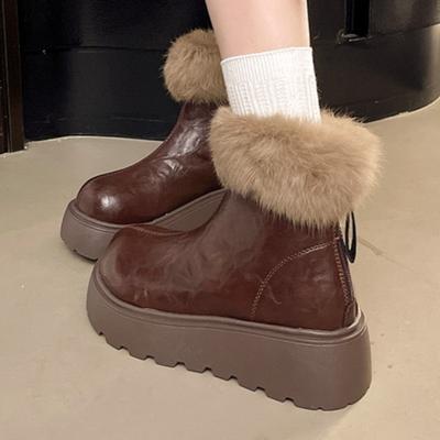 Platform Women's Flats Plush Ankle Boots 2025 Winter Shoes Designer Classical New Short Snow Boots Cozy Casual Sneakers