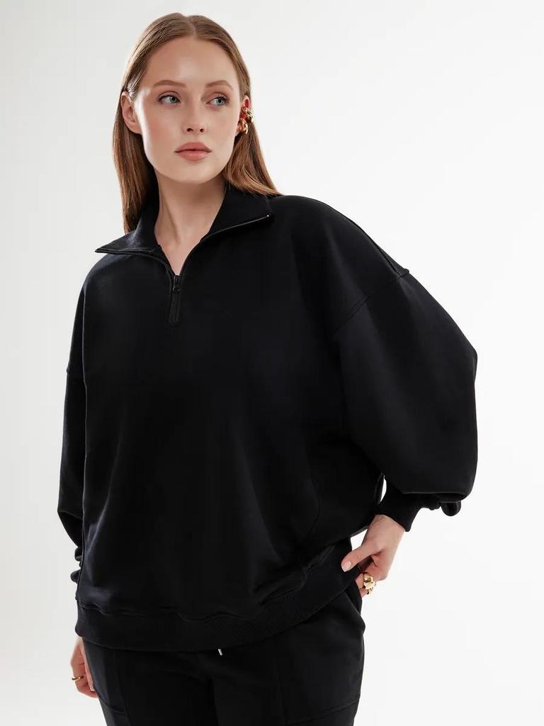 Long-Sleeve Slimming Lapel Hoodie: European & American Style, Plus Velvet, Thickened, Loose Fit, Autumn & Winter Zipper Jacket