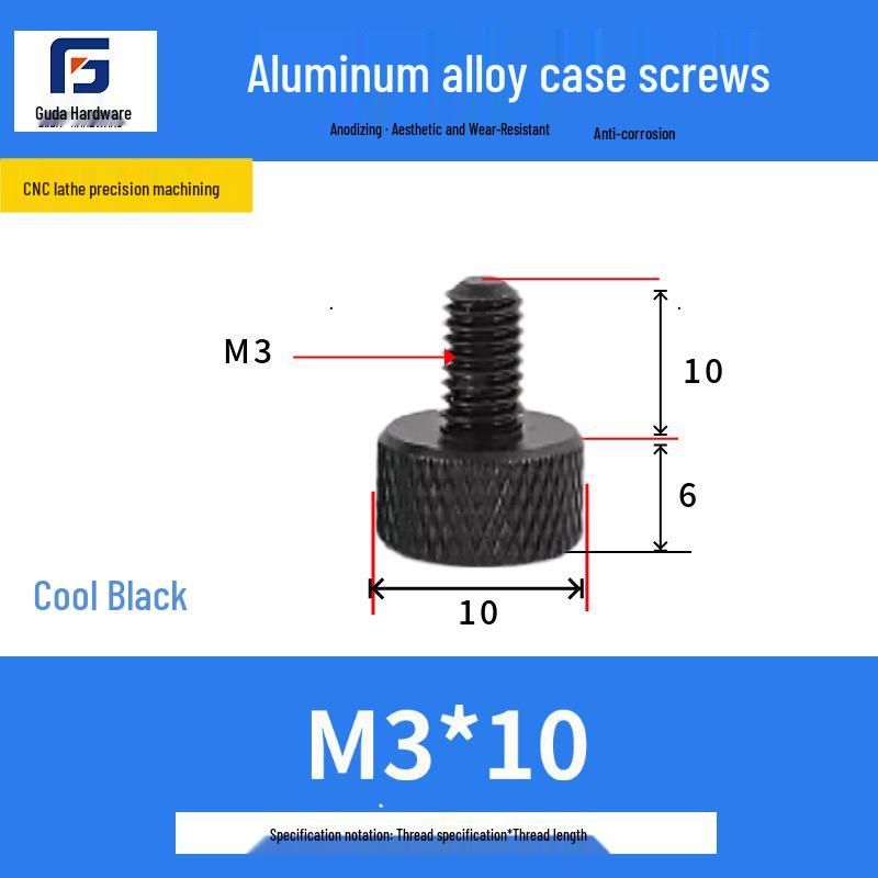 Knurled Aluminum Alloy Hand-Tightening Knob - M3M4M5M6M8 Sizes.