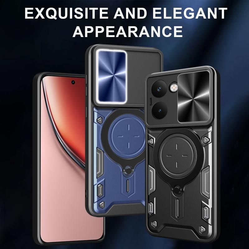 For Realme P3 Ultra 5G Case Magnetic Car Holder Ring Armor Phone Case For Realme P3 Ultra 5G Slide Lens Protect Cover
