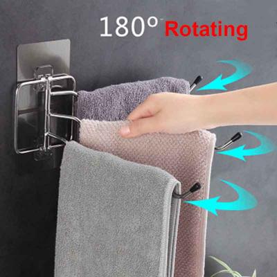 1PCS  Self Adhesive Kitchen 180 Degree Towel Holder  Racks Bathroom Organizer Shelves Hanging Hook
