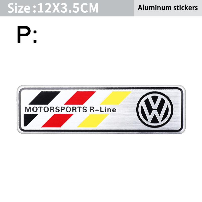 For VW Volkswagen Jetta MK5 Golf 1Pcs Car Styling Aluminum Alloy Badge Sticker For Volkswagen GTI R-Line R Polo Golf Passat Scir