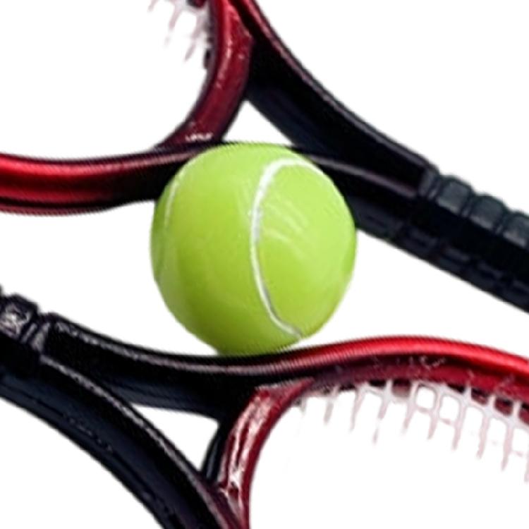 Miniature Tennis Rackets and Ball Sport Gear Furniture Set For Doll House Decoration Creative Craft Project Accessories