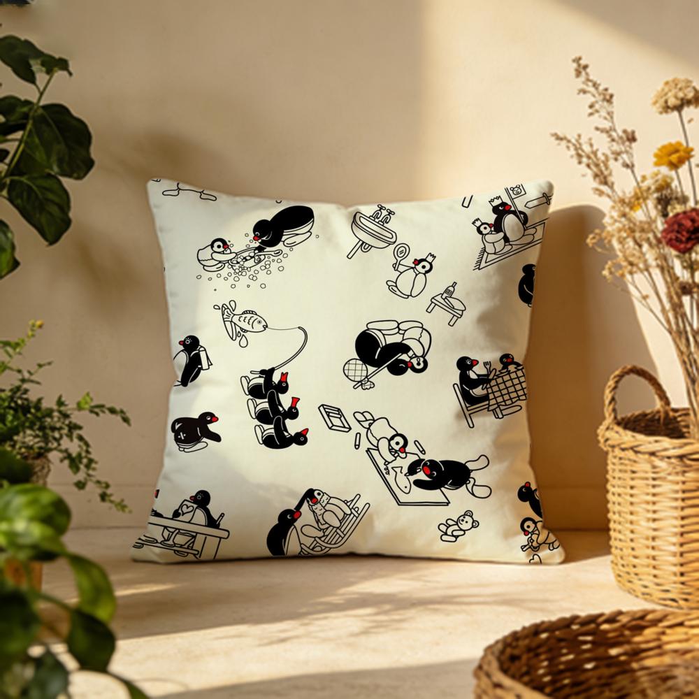 Hot PPinguable Cushion Cover Versatile DoubleSided Pillow Case Fit for Sofa Bed Car Daily Decor