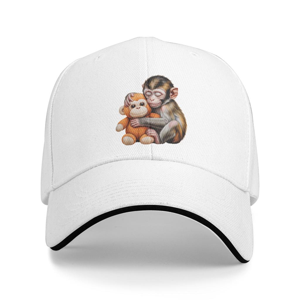 Summer Baby Monkey Punch Cuddling Stuffed Animal Meme Baseball Cap  Outdoor Sports Casual Custom Sun Trucker Hat  Snapback Cap