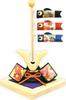 Wooden Helmet and Carp Day Handmade Chirimen Crafts by Nagomi "White Streamer"; Boys' Decorations/May Dolls;