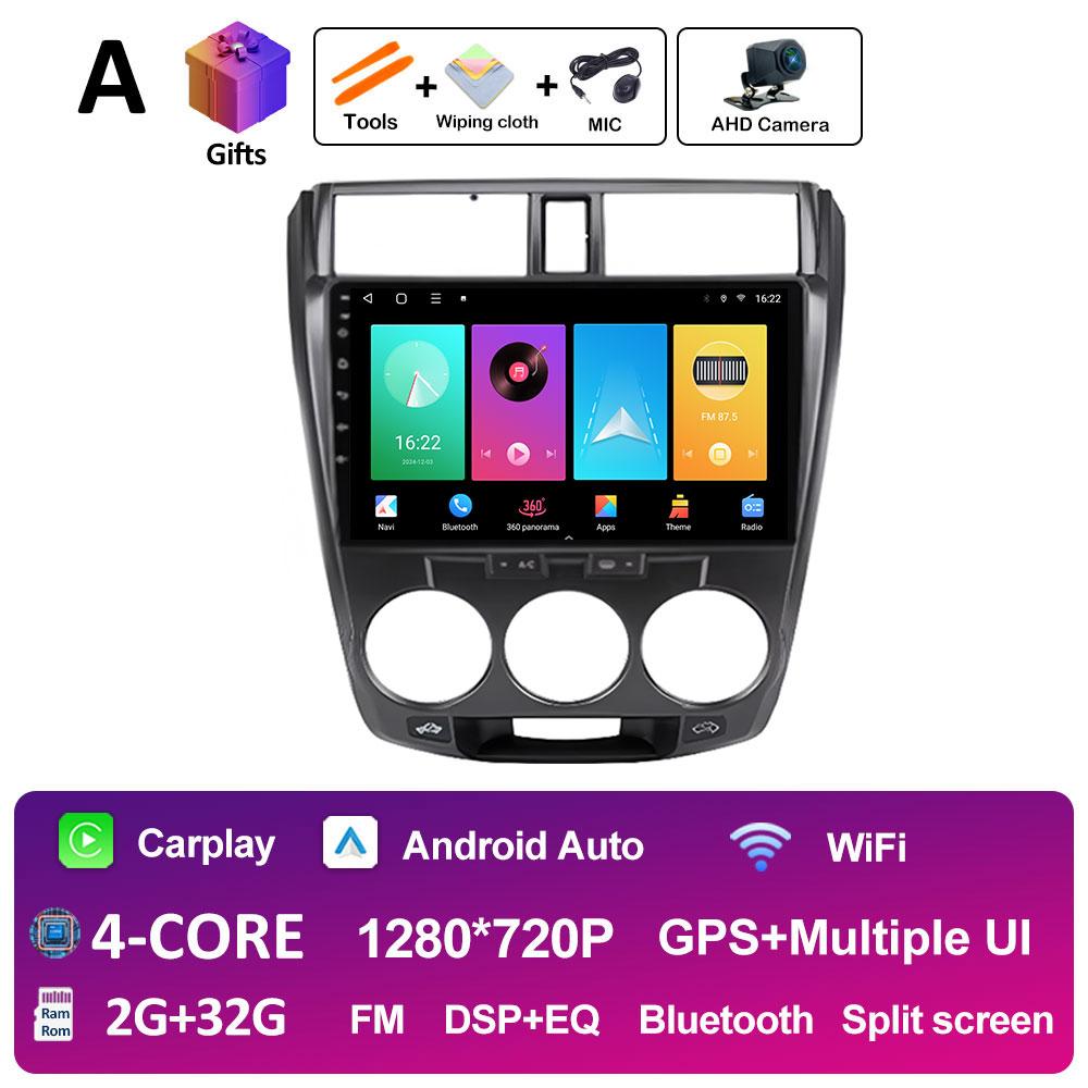 Android 14 Car Multimedia Video Radio Player For Honda City 2008 2009 2010 2011 - 2014 Wireless Carplay Autoradio Bluetooth WIFI
