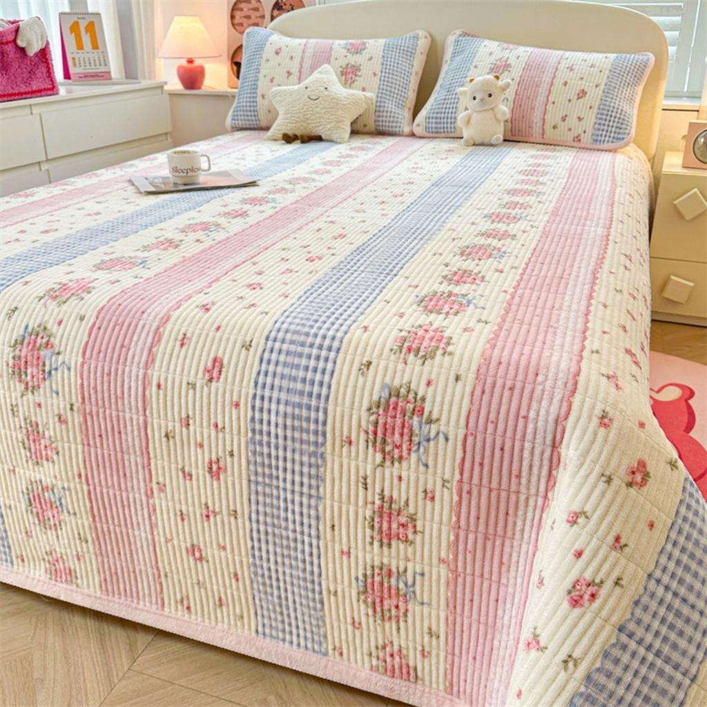 Thickened Milk Velvet Bed Cover for Autumn and Winter, Warm Cotton Bed Sheet with Velvet Mattress, Tatami Bedding