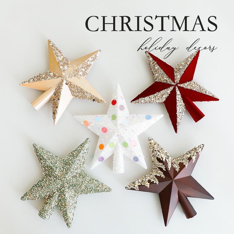Shining Christmas Tree Star Decor Element For Festive Scene Styling And Gift