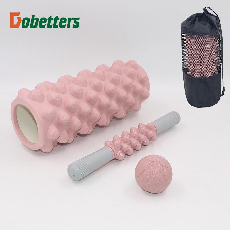33cm Wolf Tooth Foam Roller & Massage Set: Yoga Column, Fascia Ball, Hollow Roller for Pilates