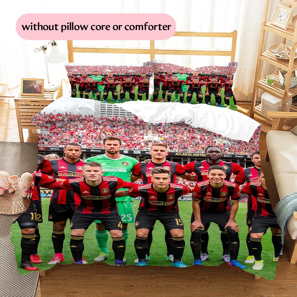Atlanta United FC Pattern Bedding Home Decoration Birthday Gift (1 * duvet cover + 2 * pillowcase, without core)