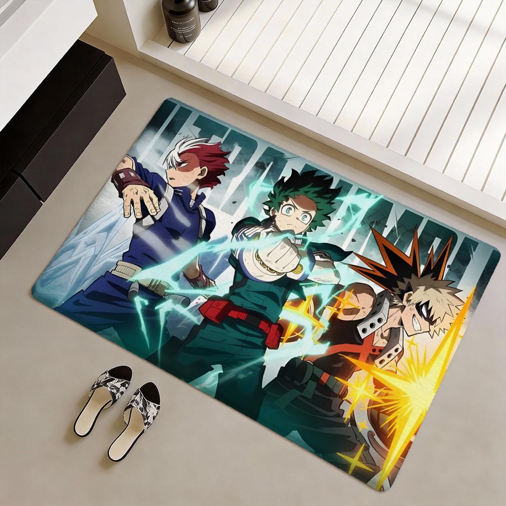 My animeHero A-Academia Floor Mat Soft Flannel Non-Slip Door Mat - Thickened Rug for Living Room Home Decor