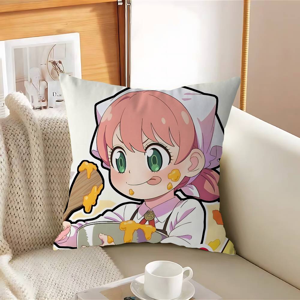 S-Spy X Anime F-Family A-Anya Kuddfodral Avtagbart Tvättbart Kuddfodral – Mjukt Linne för Alla Årstider