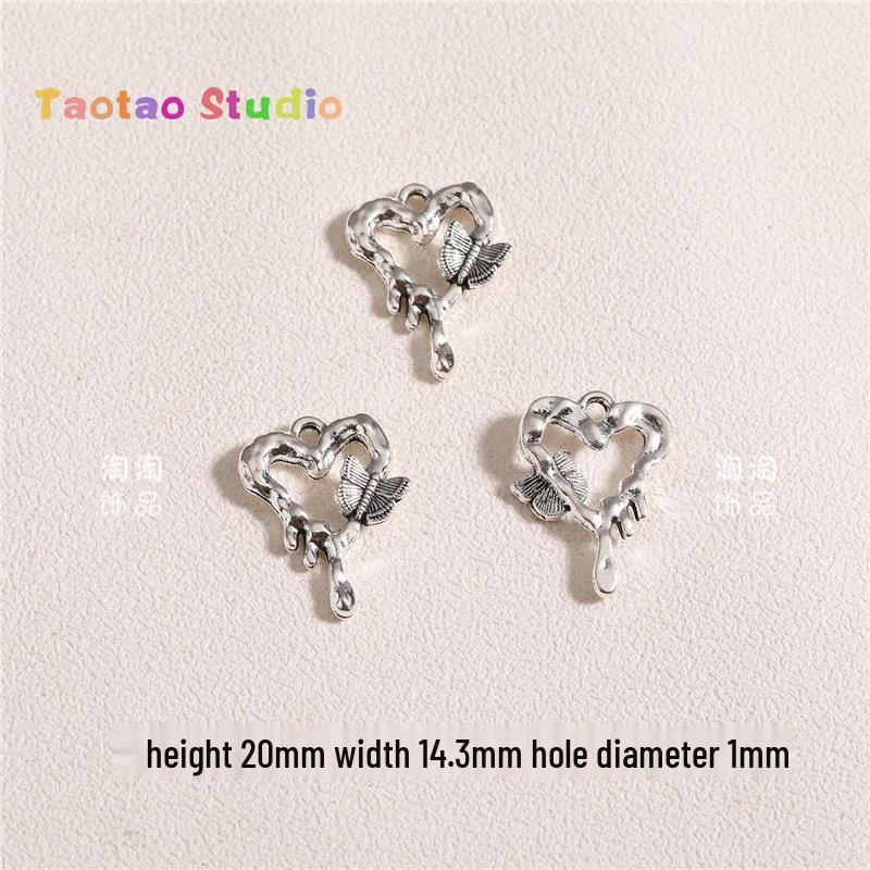 Love Heart Pendant Charm Alloy Jewelry for DIY Bracelets & Necklaces