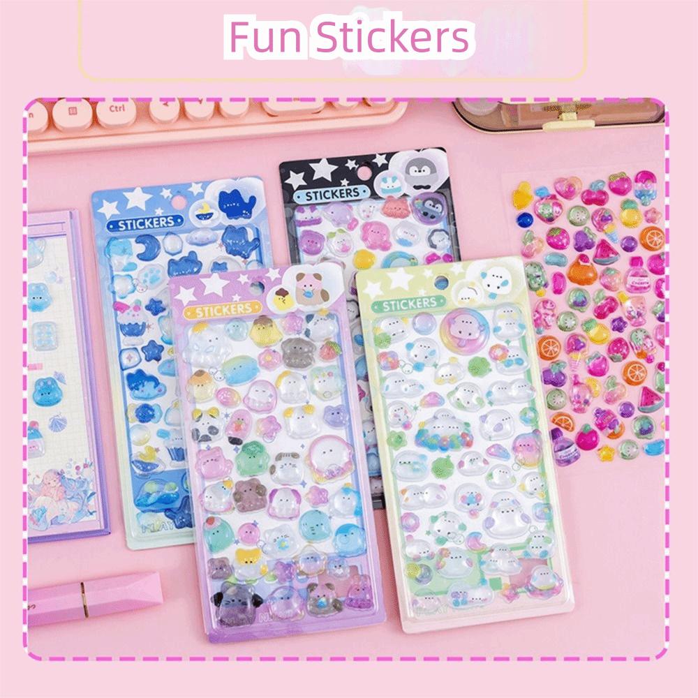 PVC 3D Crystal Sticker DIY Crafts Cartoon Animal Sticker  Phone Case Decoration