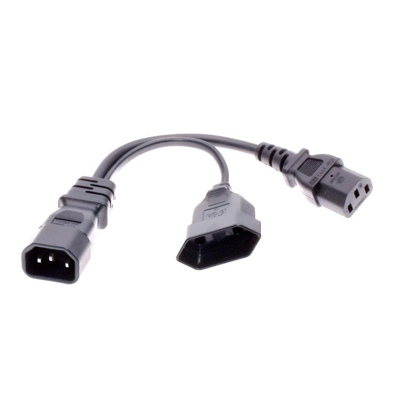 C14 to dual-C7/C8 power splitter cable for Figure-Eight connections.