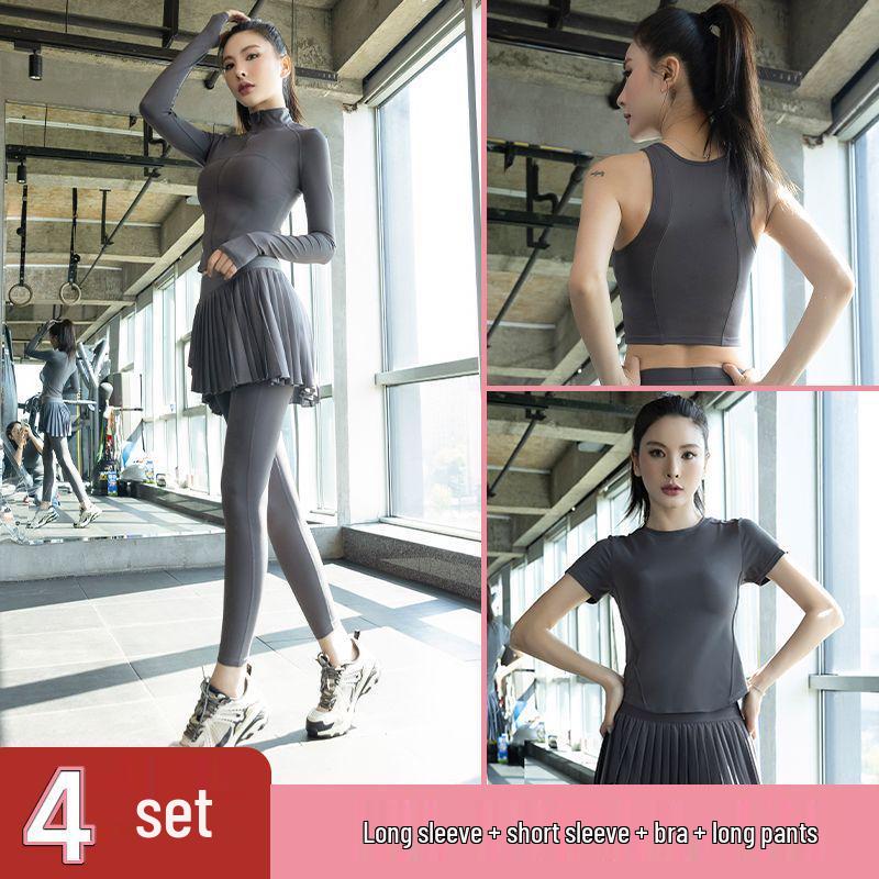 Women's Pleated Skirt & Jacket Quick-Dry Yoga Set