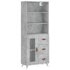 VidaXL Buffet haut Gris béton 69,5x34x180 cm Bois d'ingénierie 3189481