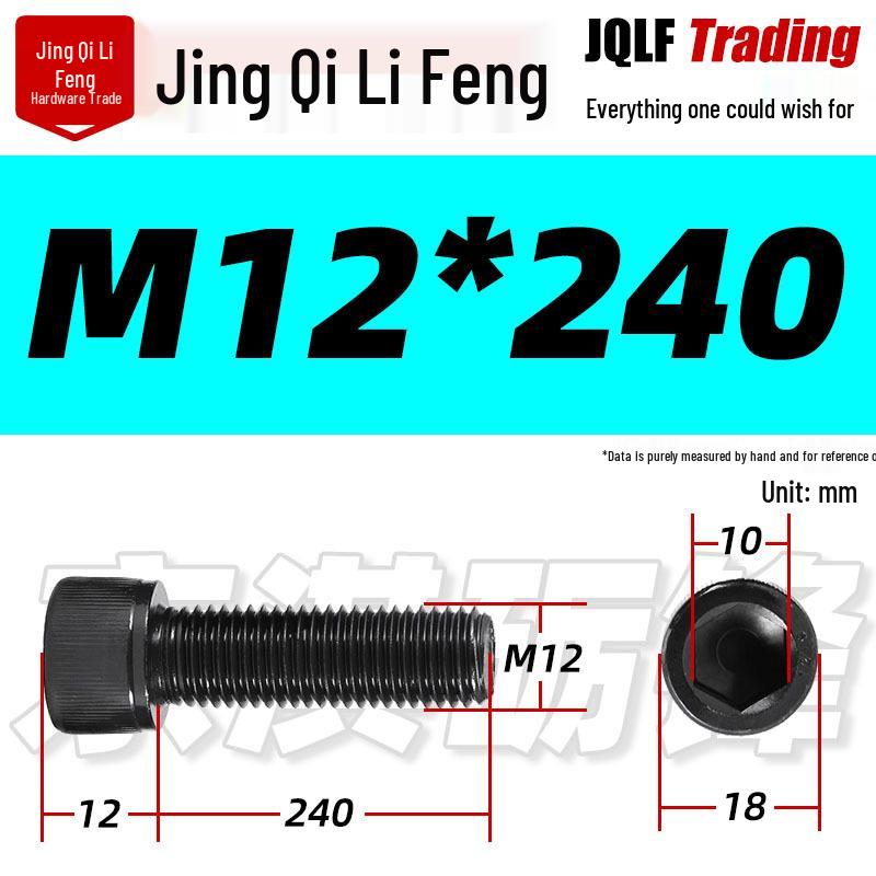 Grade 12.9 Full Thread Hex Socket Head Cap Screws - M3-M14 Black Cylindrical Bolts for Maker Accessories