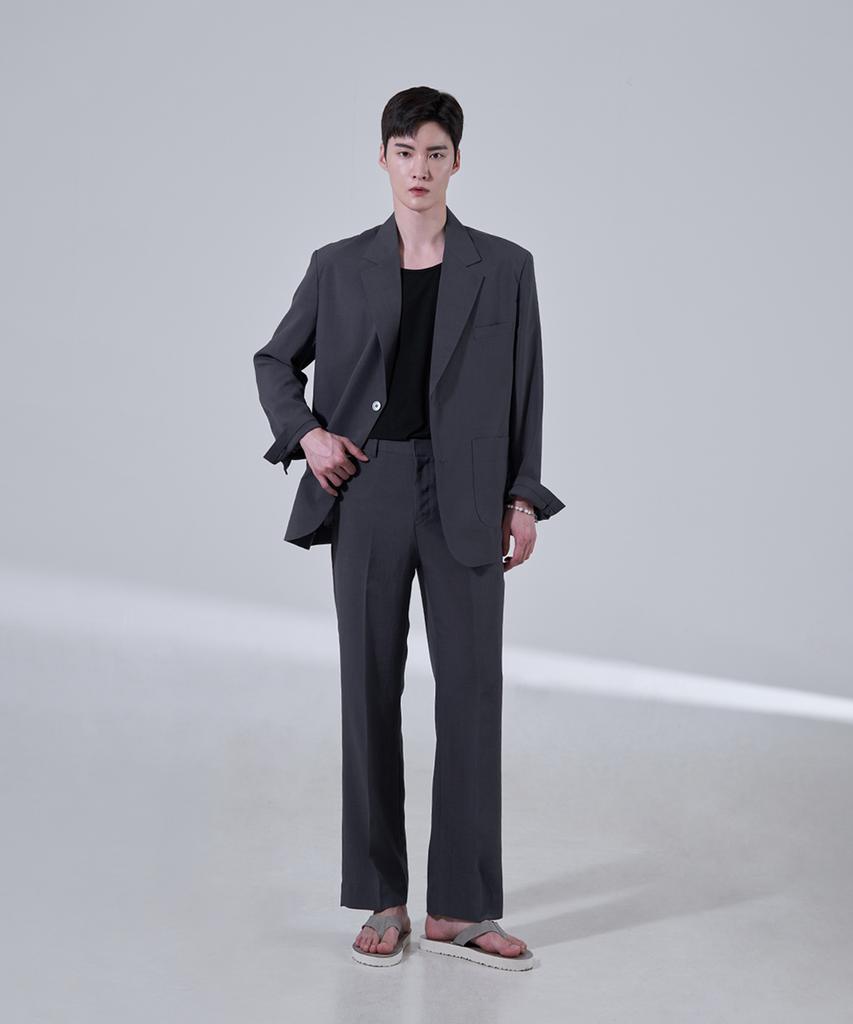 Hyoji [Summer][Set Item] Customizable Fit Setup Suit (Charcoal)