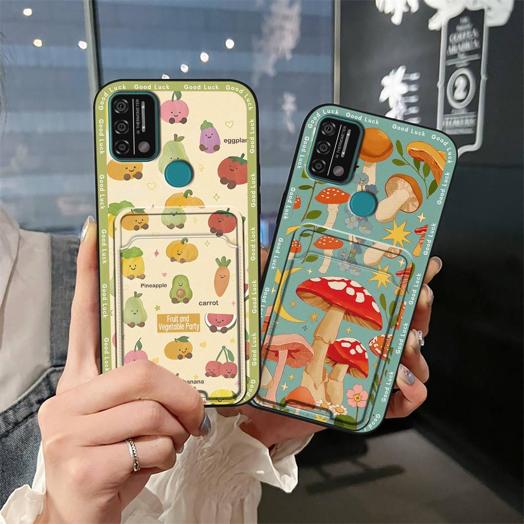 Cute Dirt-resistant Phone Case For UMIDIGI A9 Cartoon Full Wrap Card Slot Fashion Design Protective Cover Silicone TPU