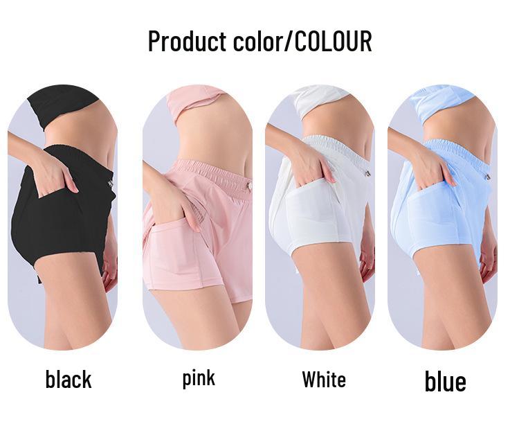 Women's Yoga Shorts, Quick-Dry, Breathable, Loose Fit, Anti-Exposure, Ideal for Spring/Summer Outdoor and Running Activities