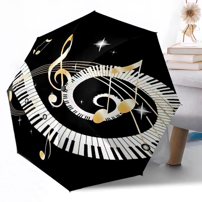 Ombrello Automatico da Esterno con Note Musicali Colorate Design Retrattile con 8 Stecche Resistenza Leggero Regalo Perfetto per Amici Famiglia