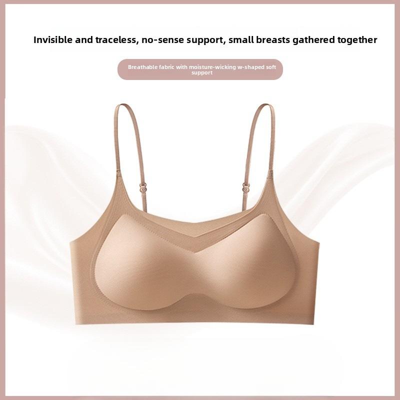 Female Summer Thin Style Gather Invisible No Underwire Anti Drooping No Trace Ice Silk Sling Underwear