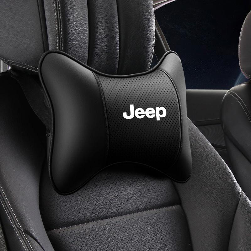 Pro auto Jeep Kožené sedadlo Opěrka hlavy Polštářek na krk Polstrování hlavy Pro Jeep Grand Cherokee Wrangler JK Gladiator Compass Renegade