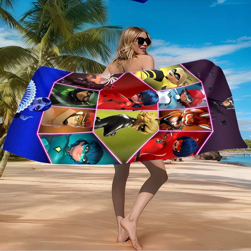 Mira-culous Adventures Strandtuch Mikrofaser Strandtuch, Leicht und Schnelltrocknend, für Sommerreisen, Schwimmbad-Fan Geburtstagsgeschenk