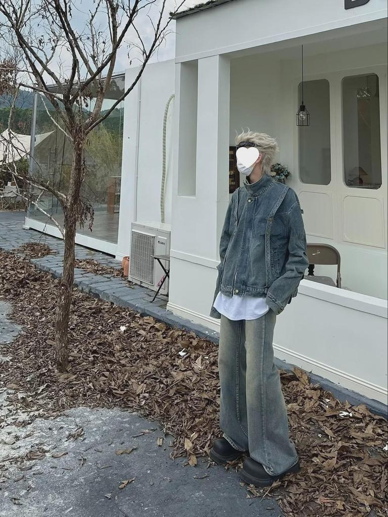 Unisex Hong Kong Style Jeans: Trendy Spring & Autumn Designs, Loose Straight-Leg & Slightly Flared Trousers