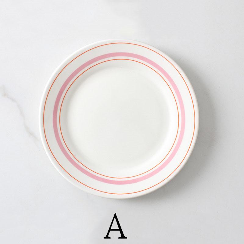 Farfurii plate din ceramică de 8 inch Vase de uz casnic pentru mic dejun Desert Salată Friptură Farfurie pentru cină Vase de servire pentru cafenea