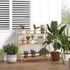 3-Tier Bamboo Outdoor Planter, Raised and Foldable Design, 100x39x97 Cm, Wood Tone