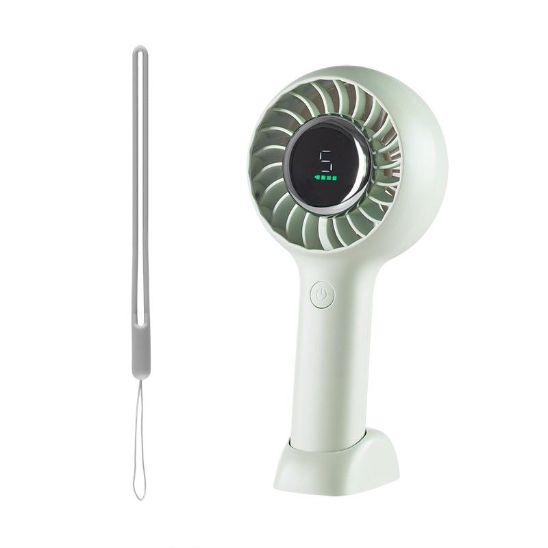 Handheld Fan,3000mAh Portable Rechargeable Fan,5-Speed Turbo Wind,Personal Cooling Fan with LED Display,Desk & Travel Fan with Base and Lanyard светло-зеленый