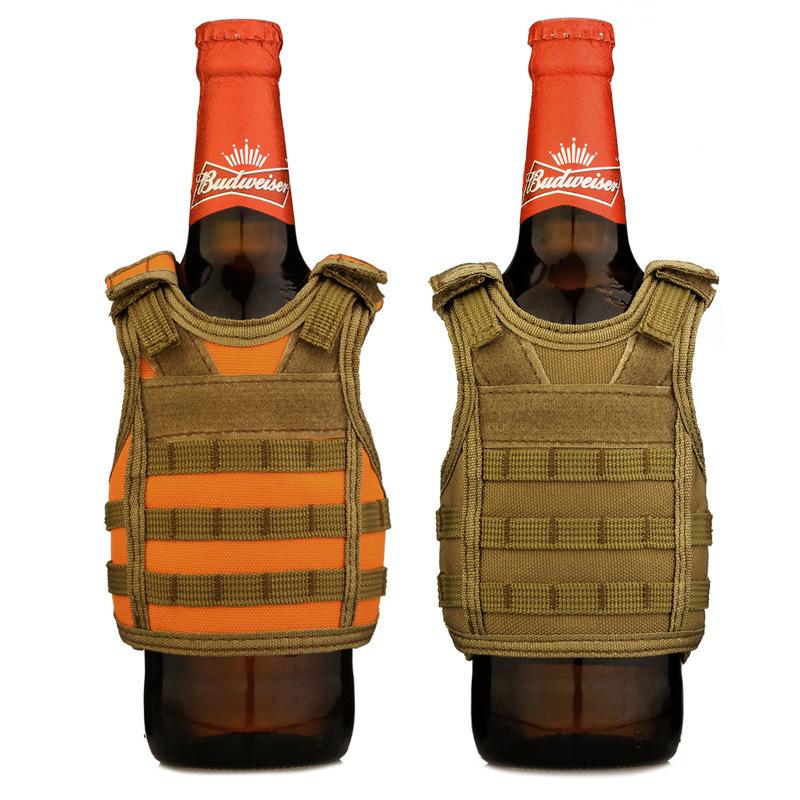 Beer Bottle Mug Decorative Sleeve Insulated Drop-proof Beer Mini Vest Tactical Antifreeze Water Bottle Protective Cover 4