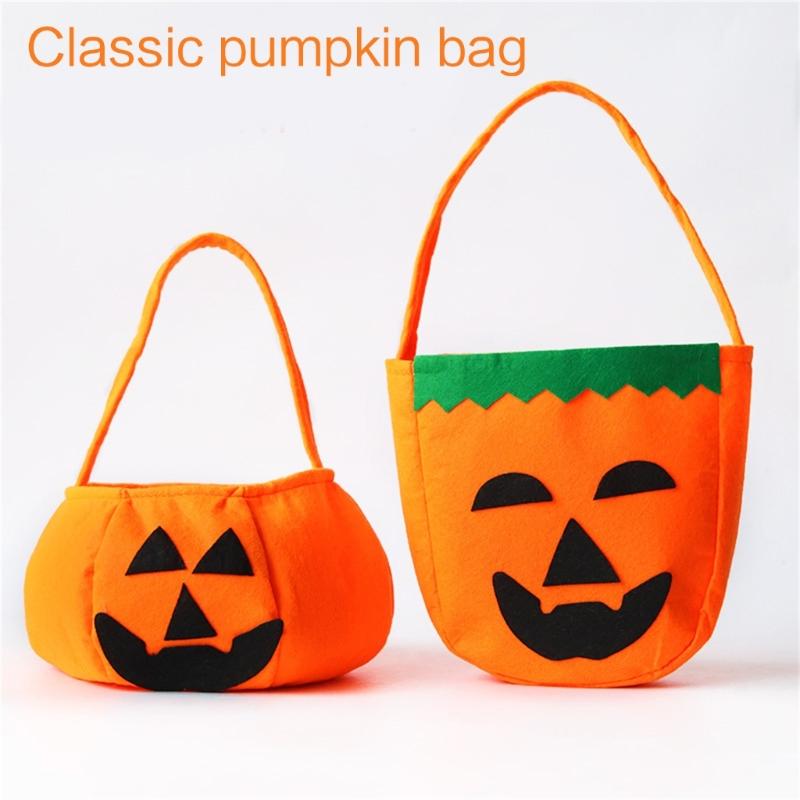 Halloween Pumpkin Bag Large Capacity Handbag Candy Bag Holiday Gift Pumpkin Tote Bag Party Supplies Photoshooting Props
