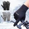 Windproof and Waterproof Outdoor Gloves with Touch Screen Thumb and Index Finger - Warm Gloves for Running and Cycling